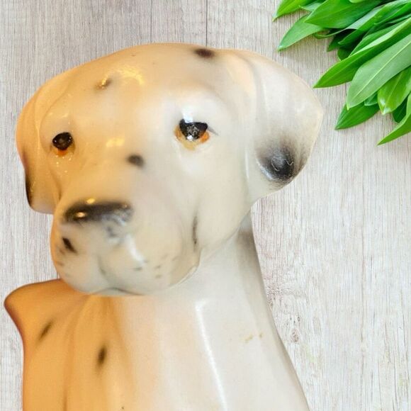 Vintage Dalmatian Dog Ceramic Figurine Made in Japan Tail Up Sweet Face - Picture 7 of 10